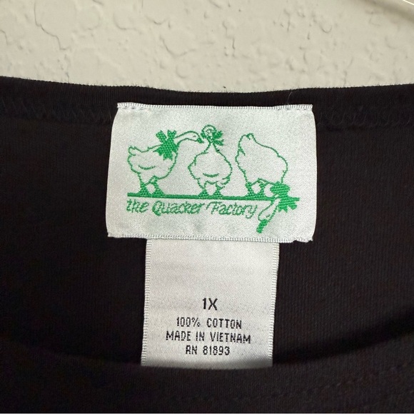 Quacker Factory Witch Embroidered Long Sleeve Shirt Plus Sz 1X Halloween Quirky - Picture 5 of 6